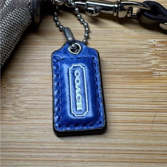 Coach Brown Signature Canvas Phone Case Mini Wristlet with Pink Red Blue Green C - Picture 4 of 15